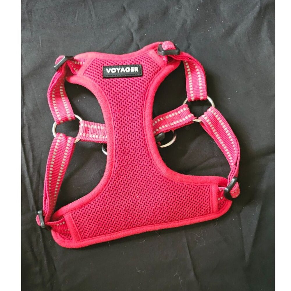 Voyager Step-in Flex Adjustable Reflective Dog Harness - Red, Medium